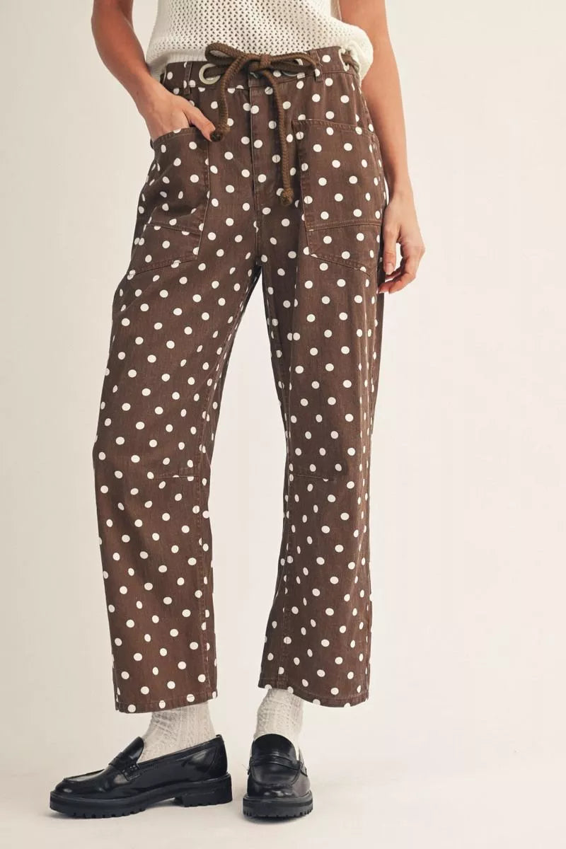 Polka Dot Drawstring Pants