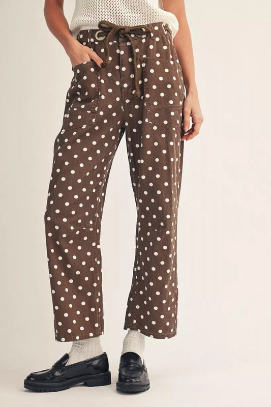 Polka Dot Drawstring Pants