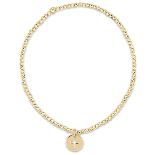 egirl Classic Gold 3mm Bead Bracelet - Blessed Gold Disc