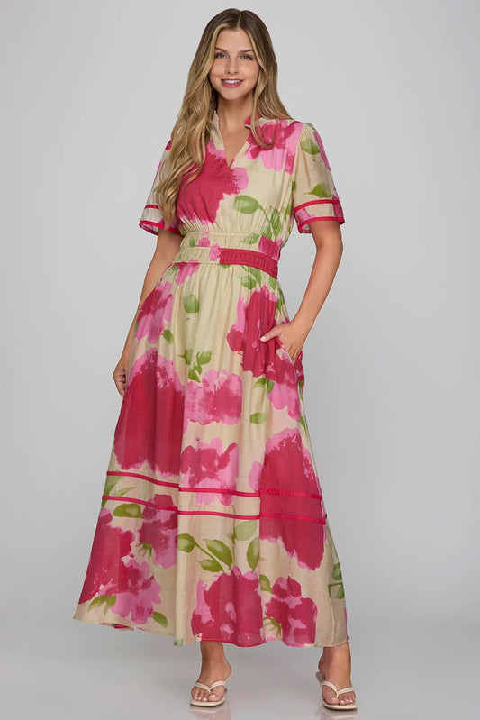 Bright Floral Maxi Dress