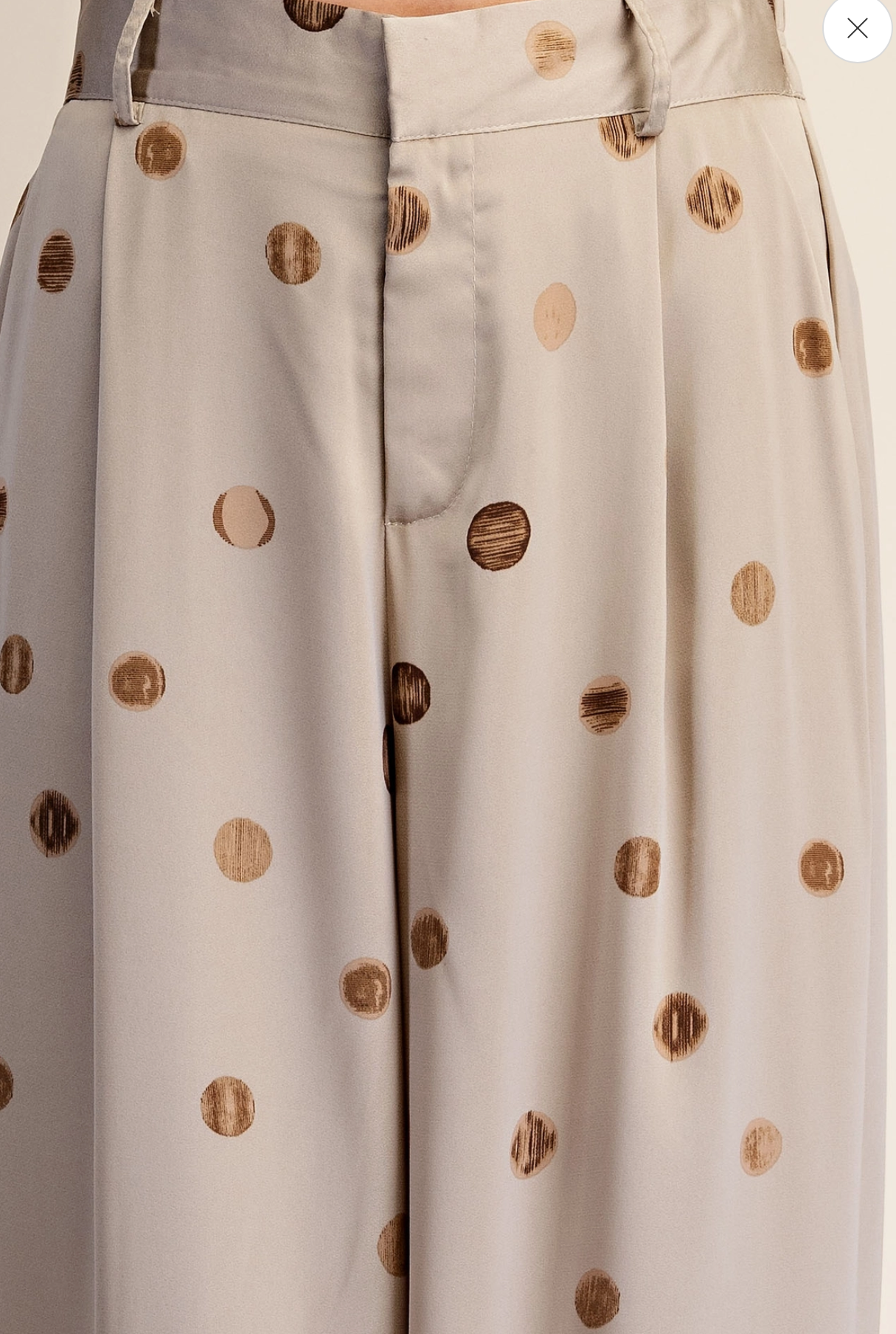Tailored Wide Polka Dot High Waist Pants