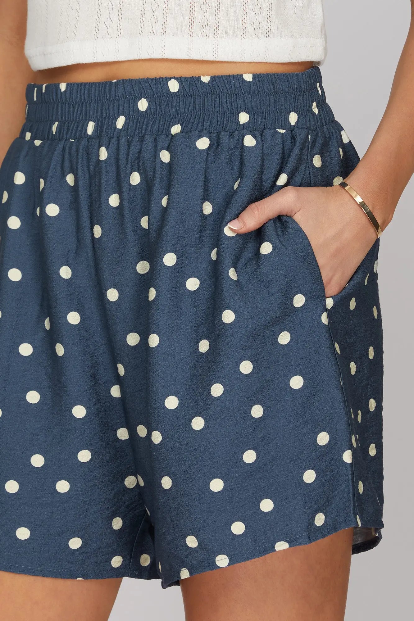 Polka Dot Short Set - Dusty Blue