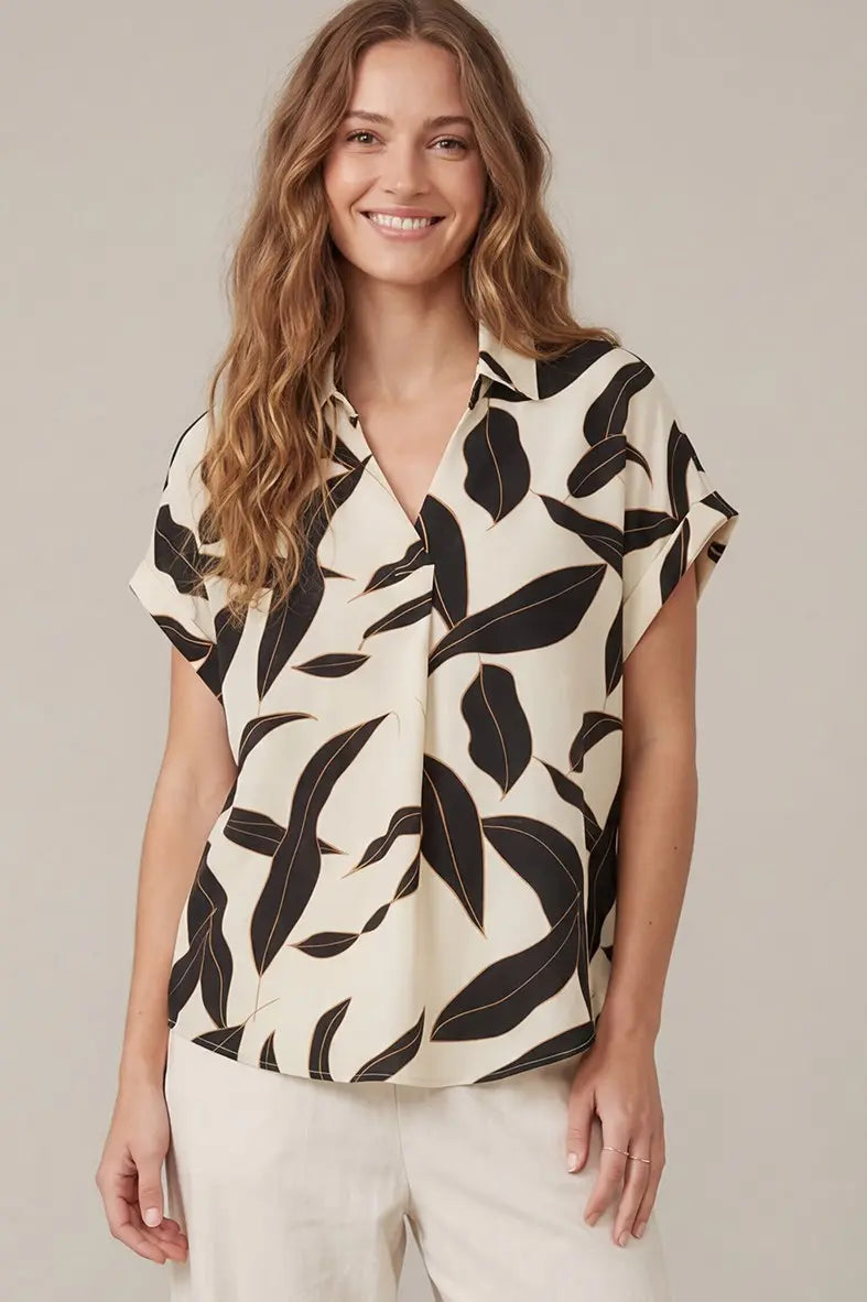 Black And White Drop Sleeve Top