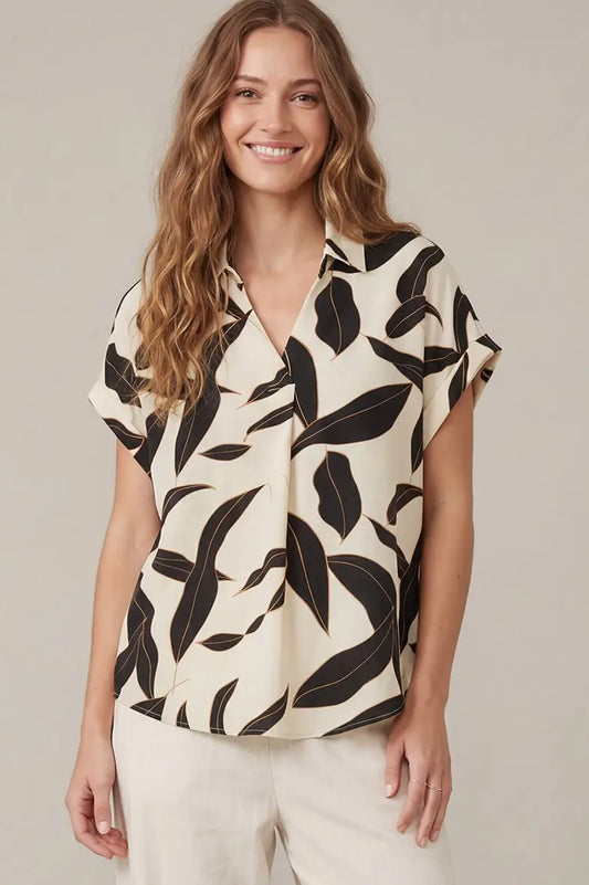 Black And White Drop Sleeve Top