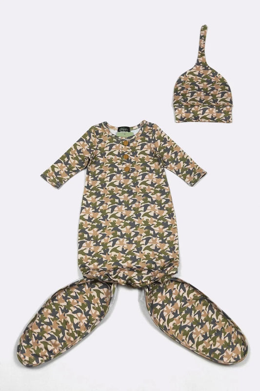 Mallard Collage Knotted Gown
