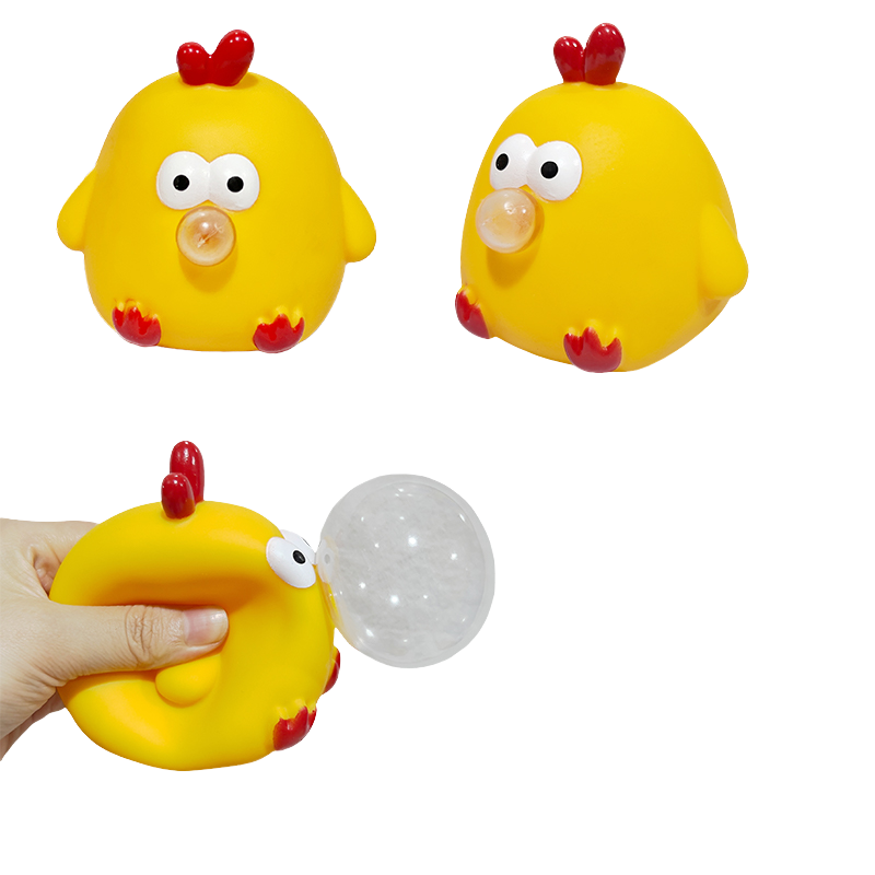 Bubble Blowing Chubby Yellow Chick