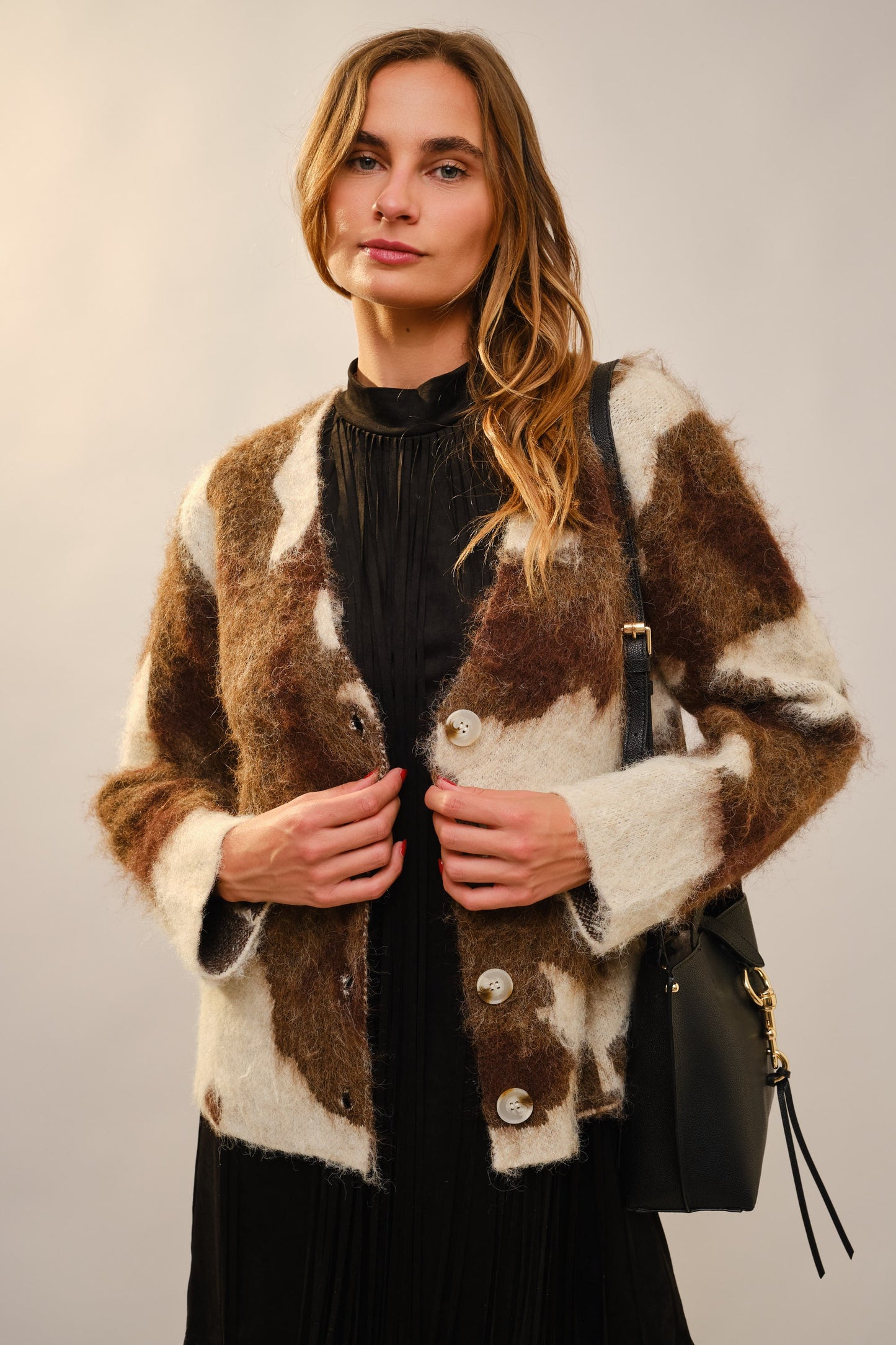 Cow Print Cardigan