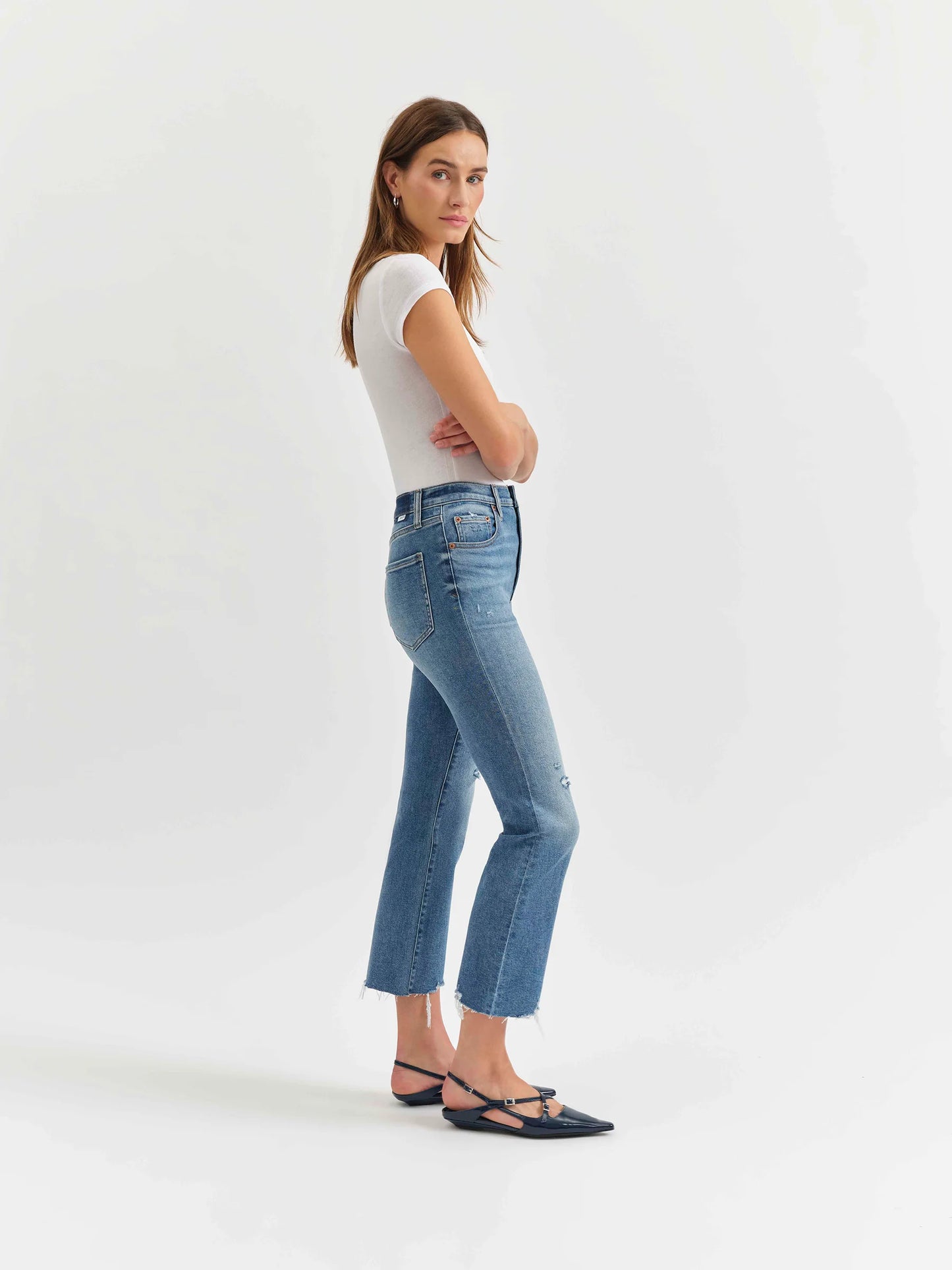 Shy Girl Crop Flare In Wide Awake Vintage