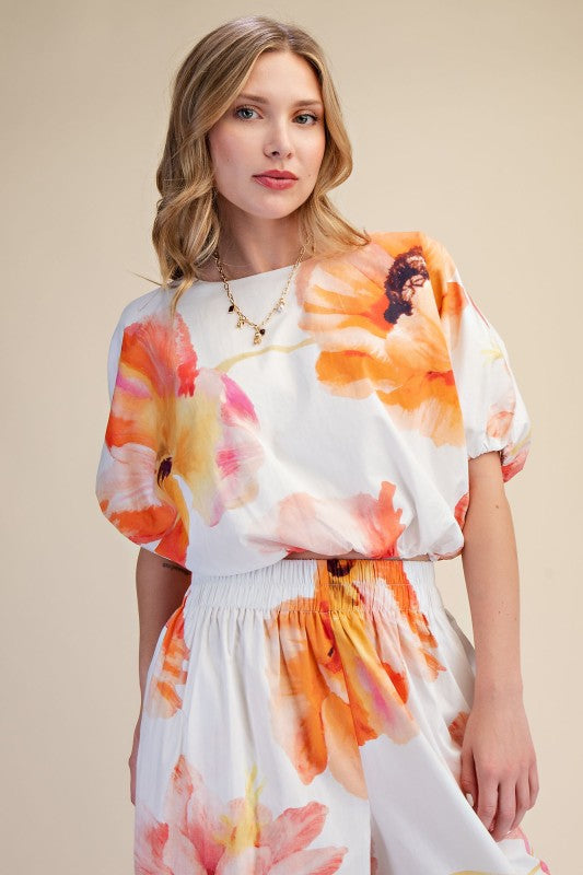 Ivory Floral Pant Set