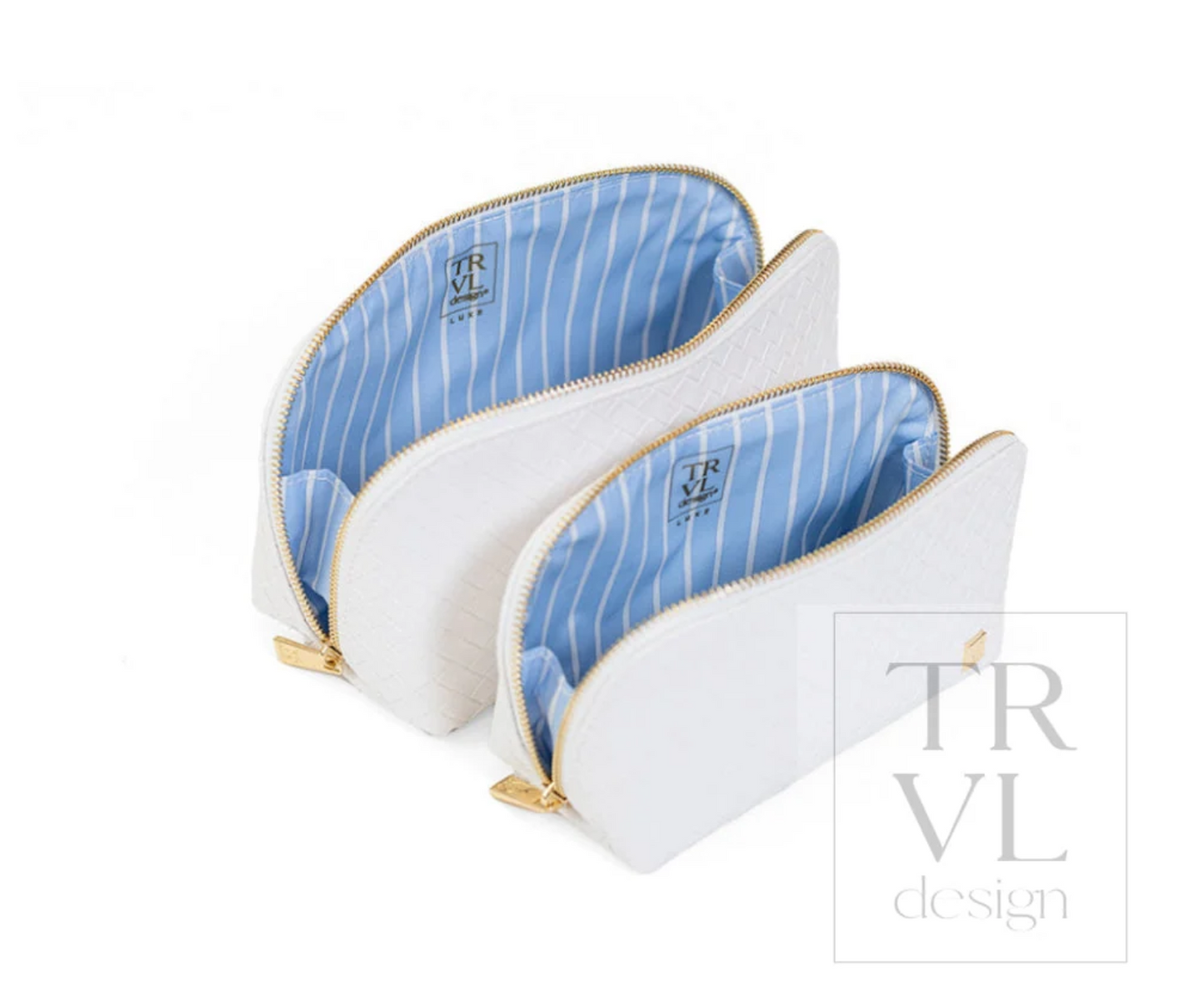 Cosmetic Case- Duo Set in Woven Jet