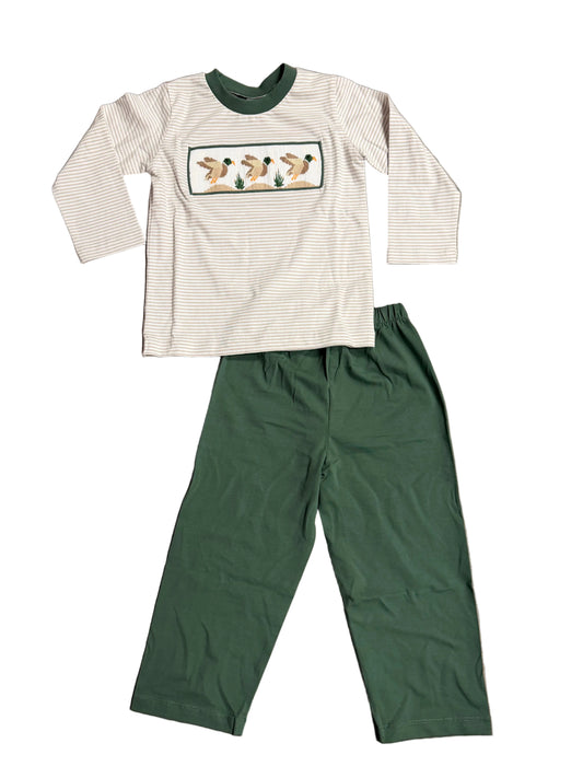 Mallard Duck Smocked Pant Set