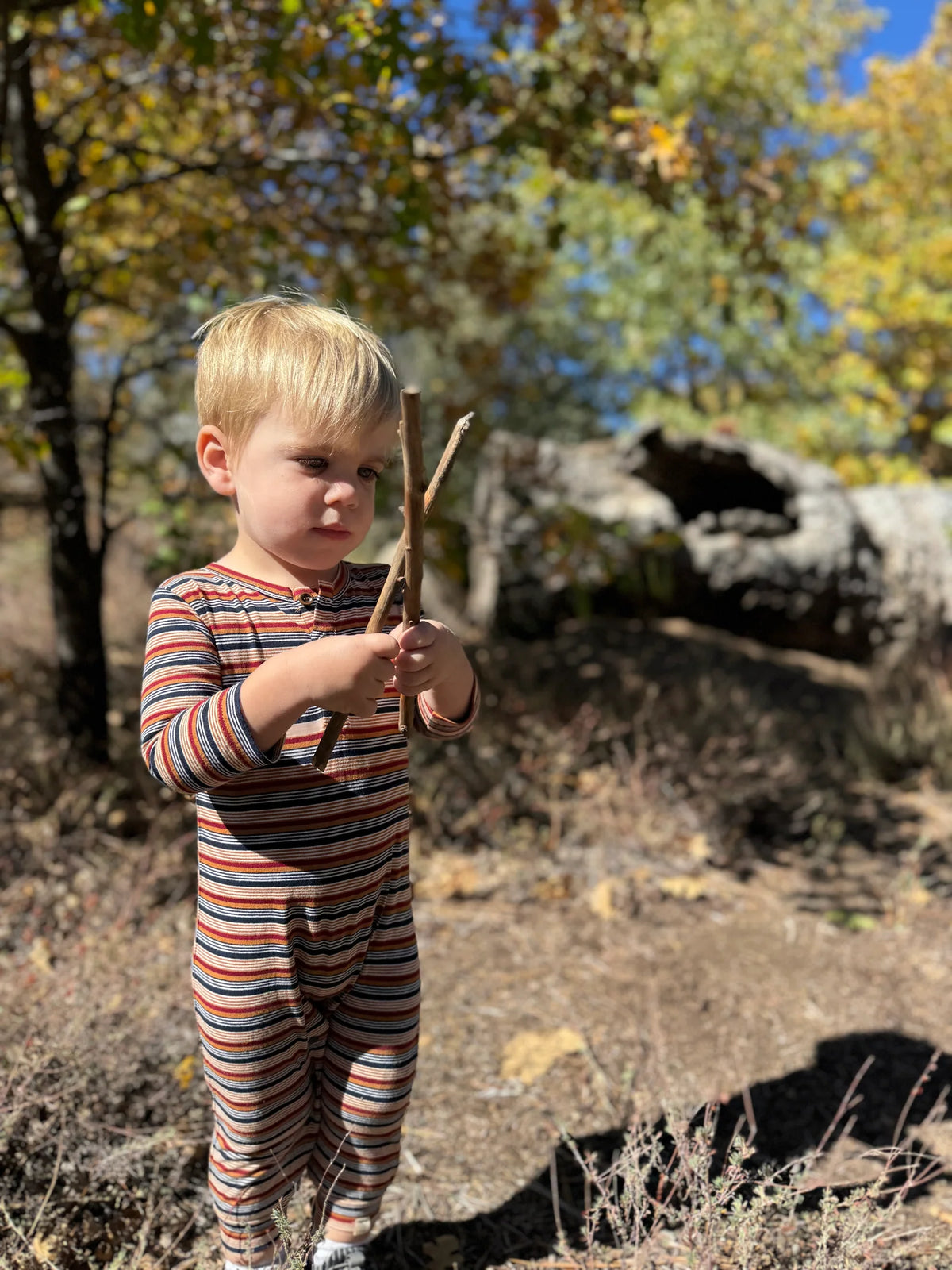 Mason Pumpkin/Red Stripe Romper