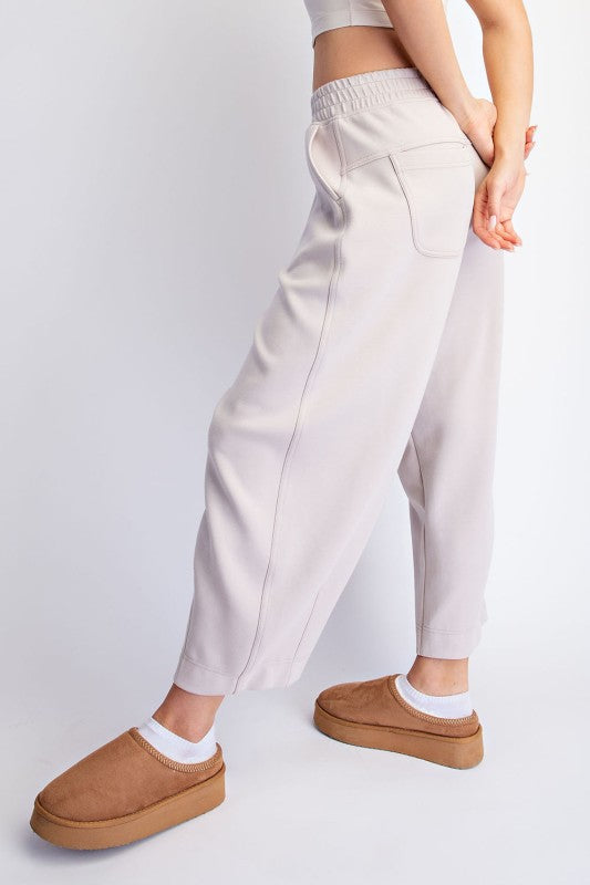 Mocha Cream Cropped Pant Set