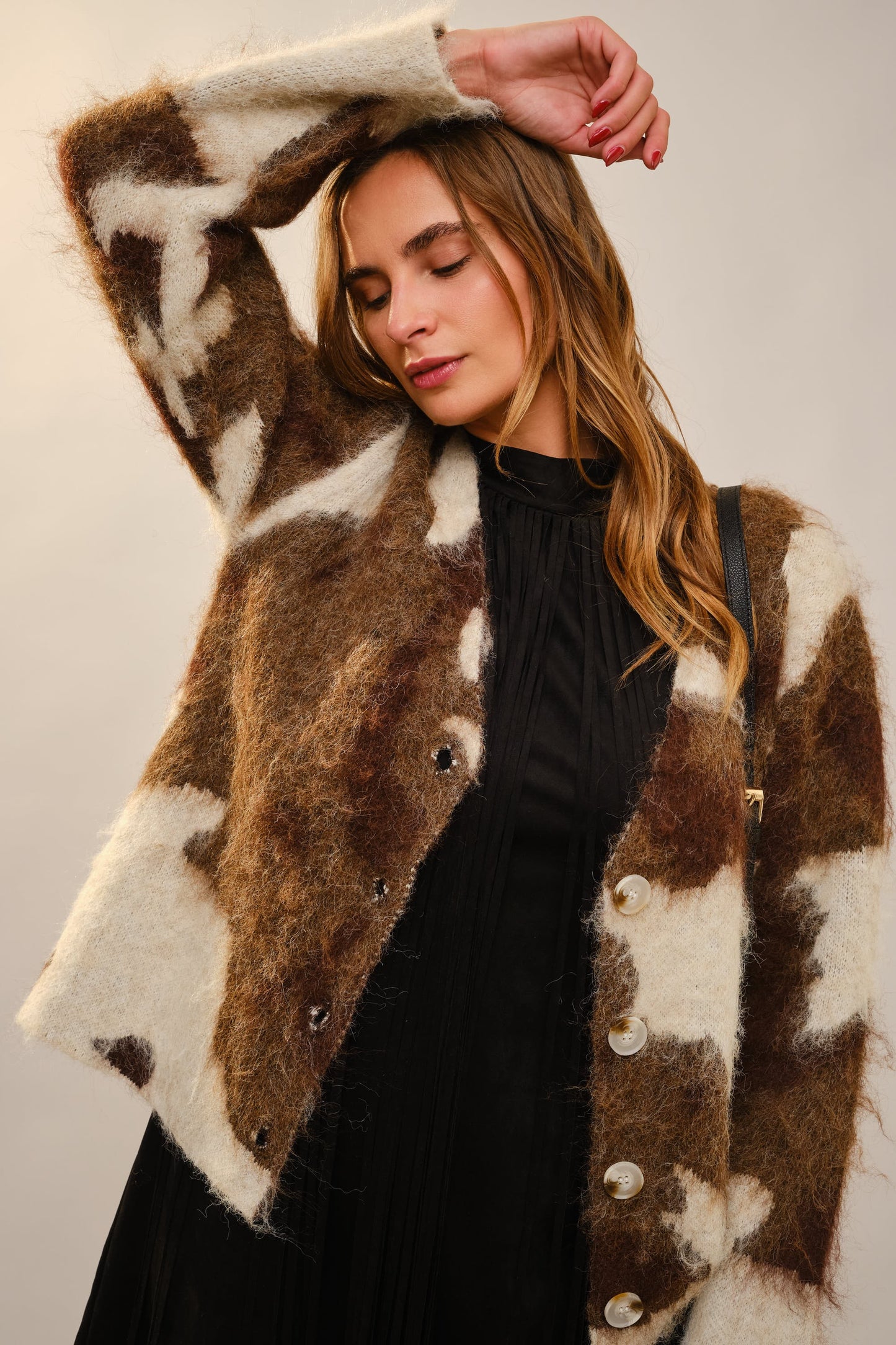 Cow Print Cardigan