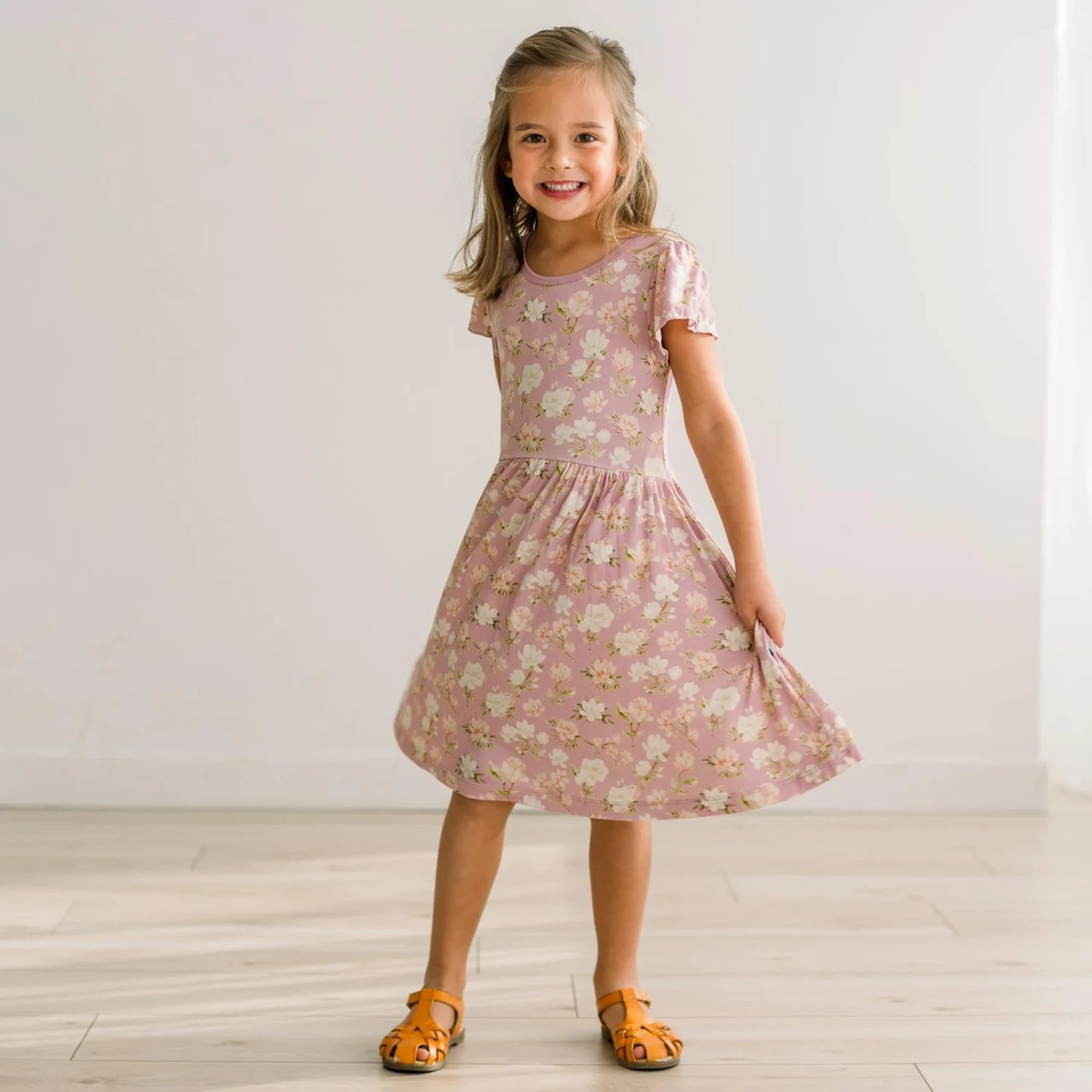 Flutter Sleeve Twirl Dress W Pockets Sweet Pea Spring Floral