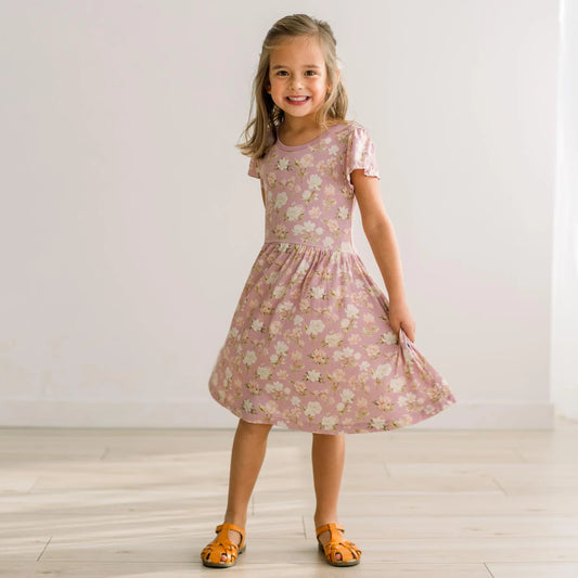 Flutter Sleeve Twirl Dress W Pockets Sweet Pea Spring Floral