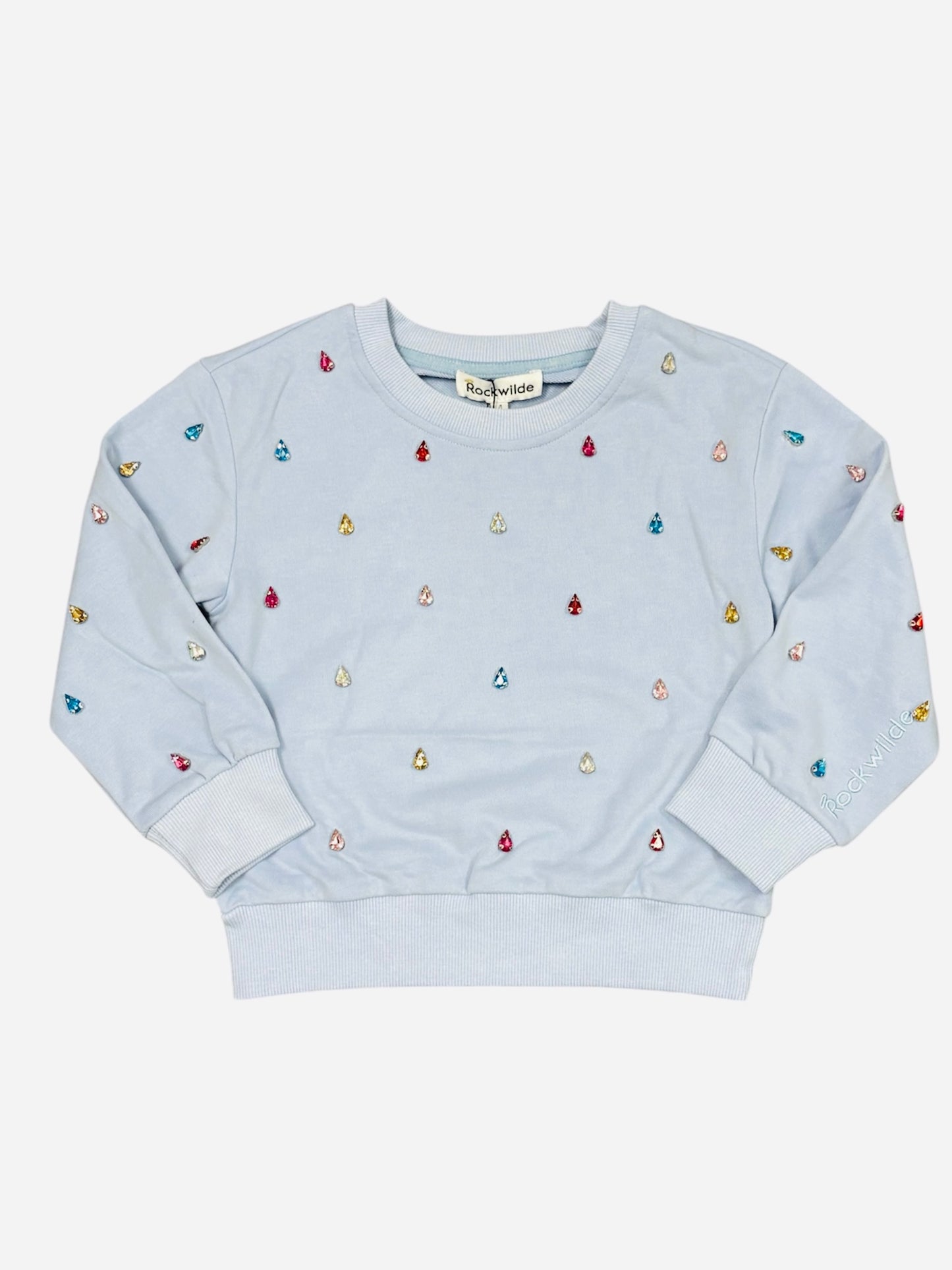 Blue Bejeweled Track Suit Set