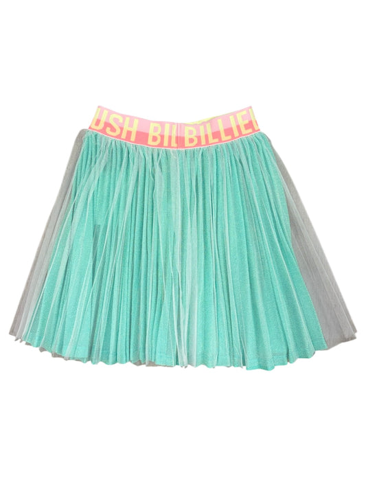 Aqua Pleated Tulle Skirt