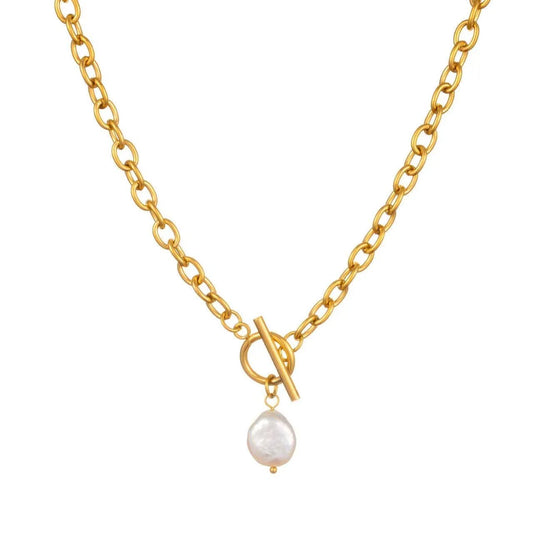 Fresh WaterPearl Toggle Link Necklace Waterproof