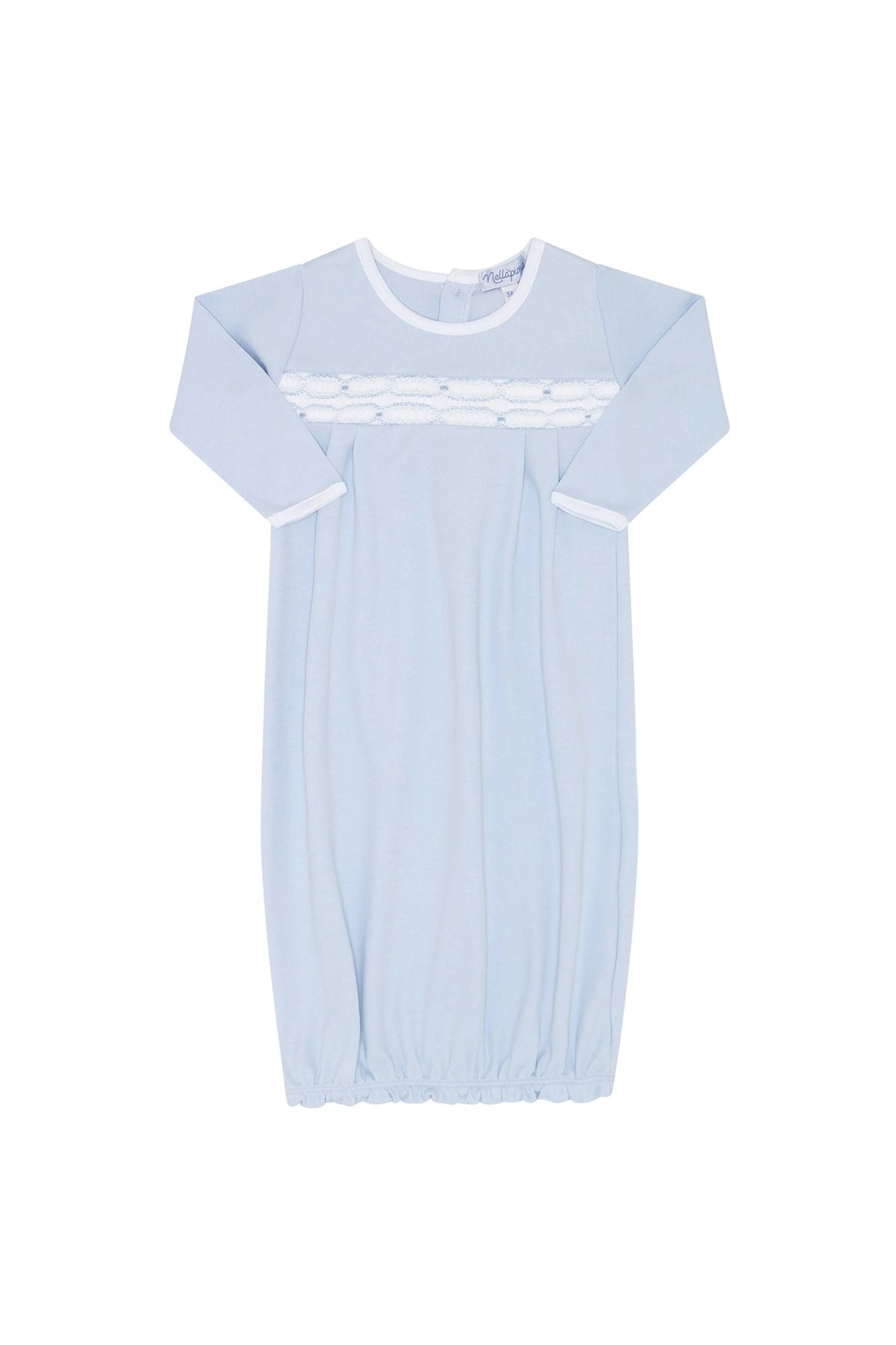 Signature Smocked Gown-Blue