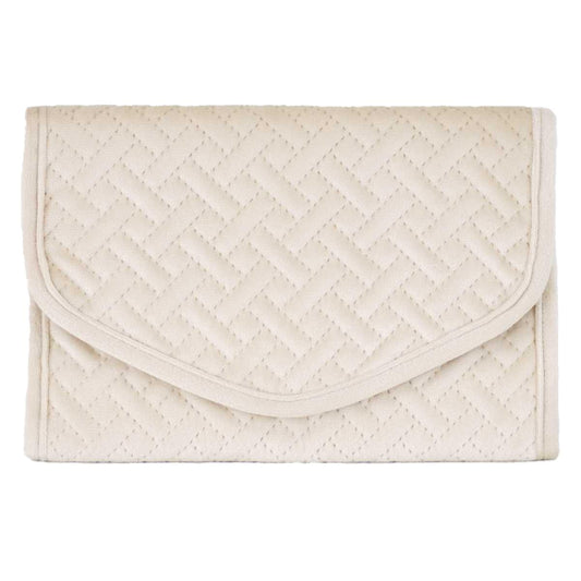 Quilted Jewelry Clutch In Off White
