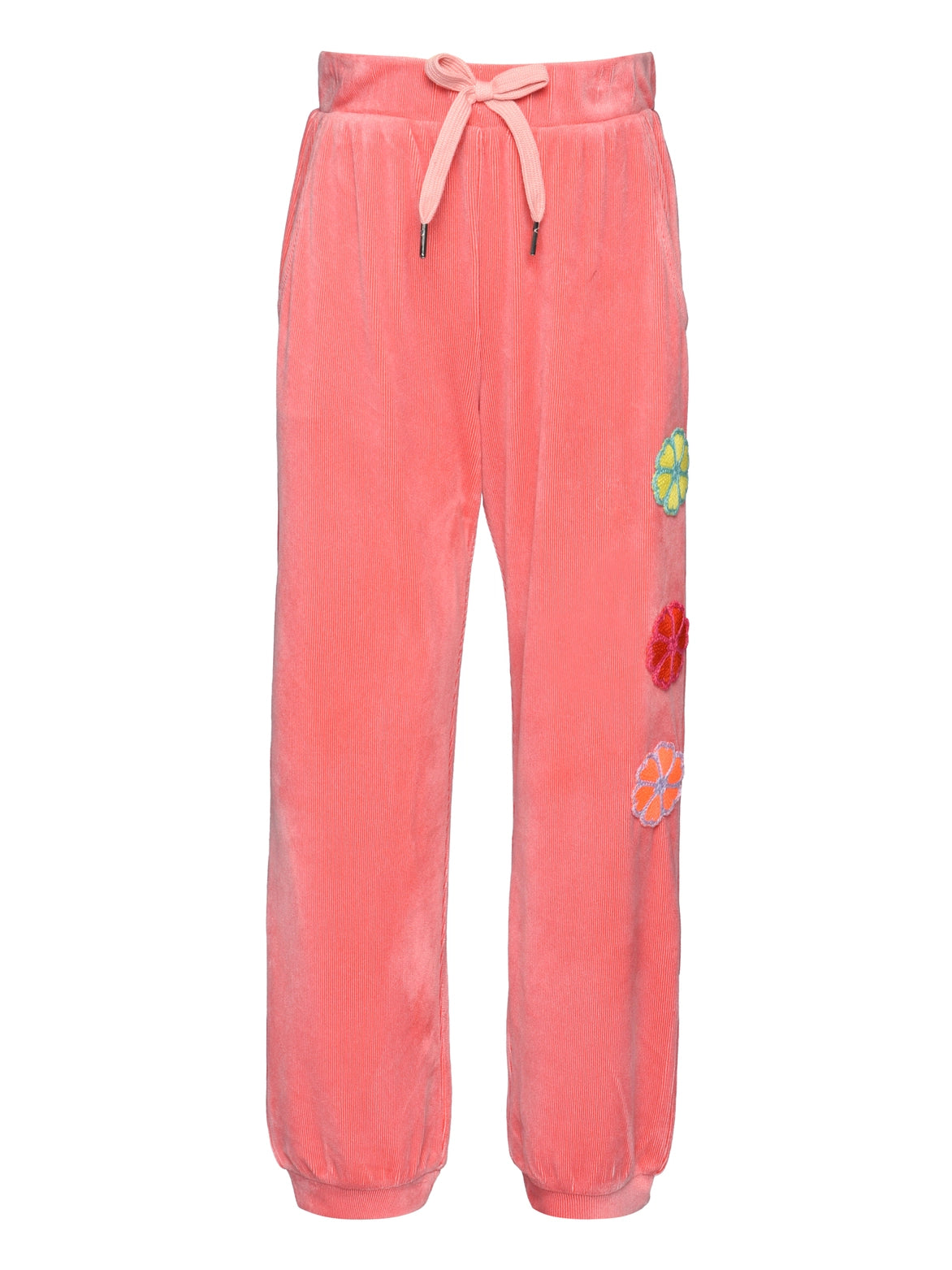 Coral Joggers W/ Flower Trim