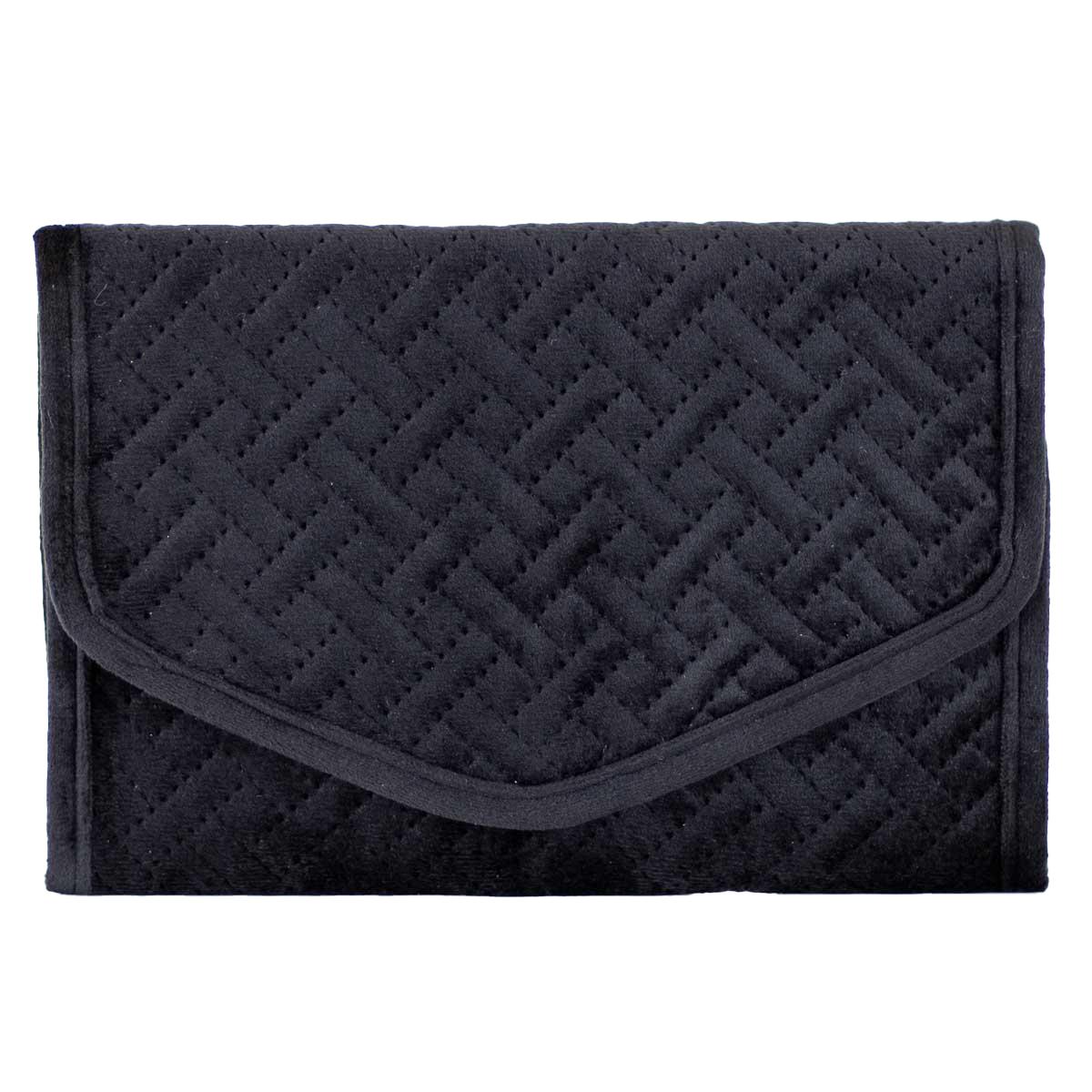 Quilted Jewelry Clutch In Black