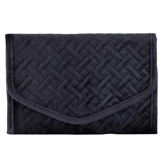 Quilted Jewelry Clutch In Black