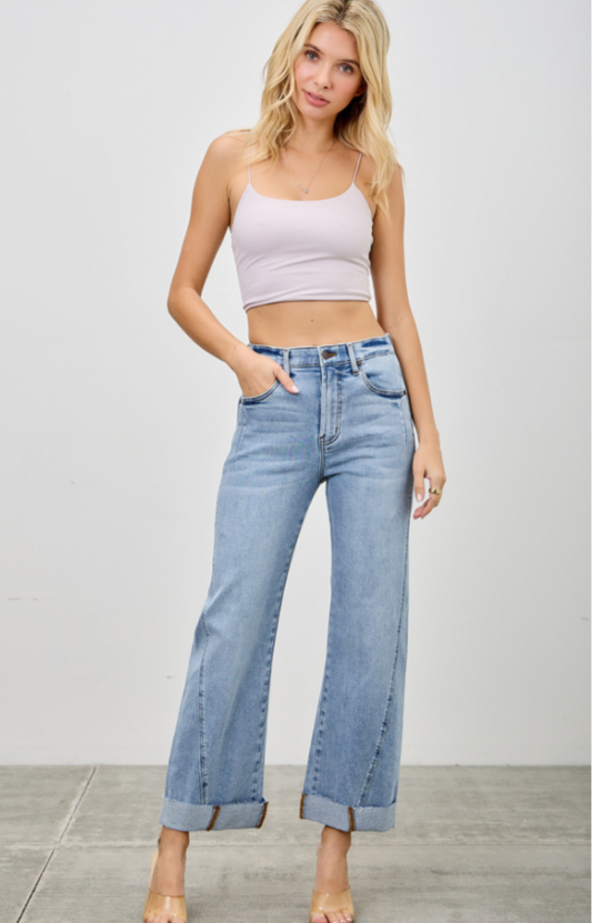 High Rise Straight With Cuff