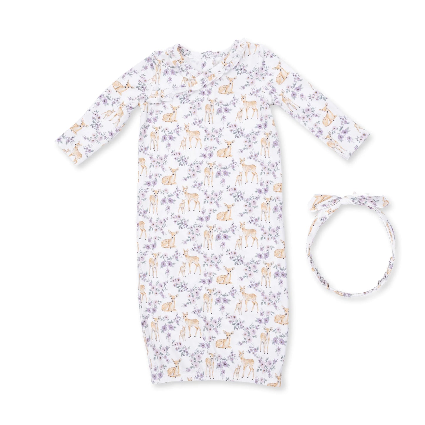 Floral Deer Kimono Gown w/ Headband
