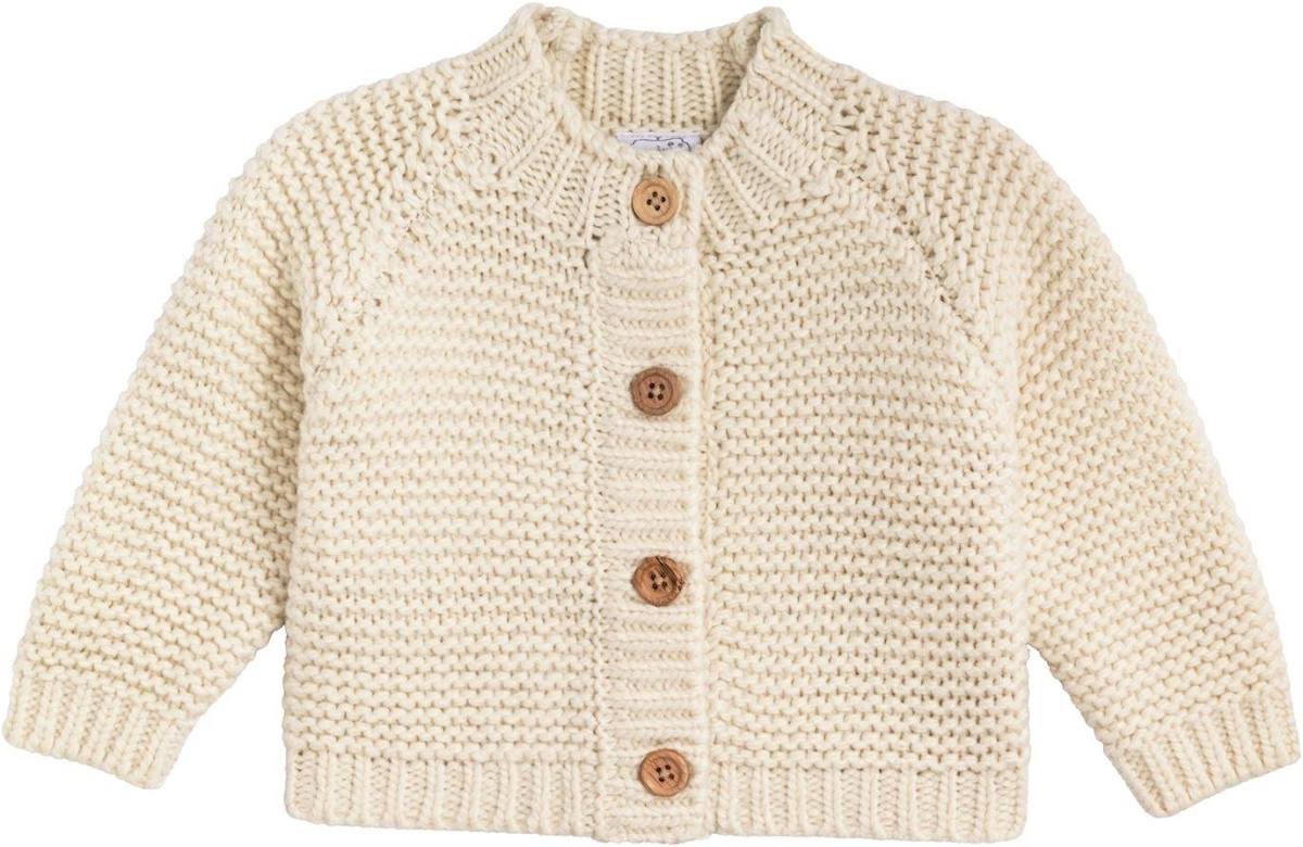 Ivory Garter Stitch Cardigan