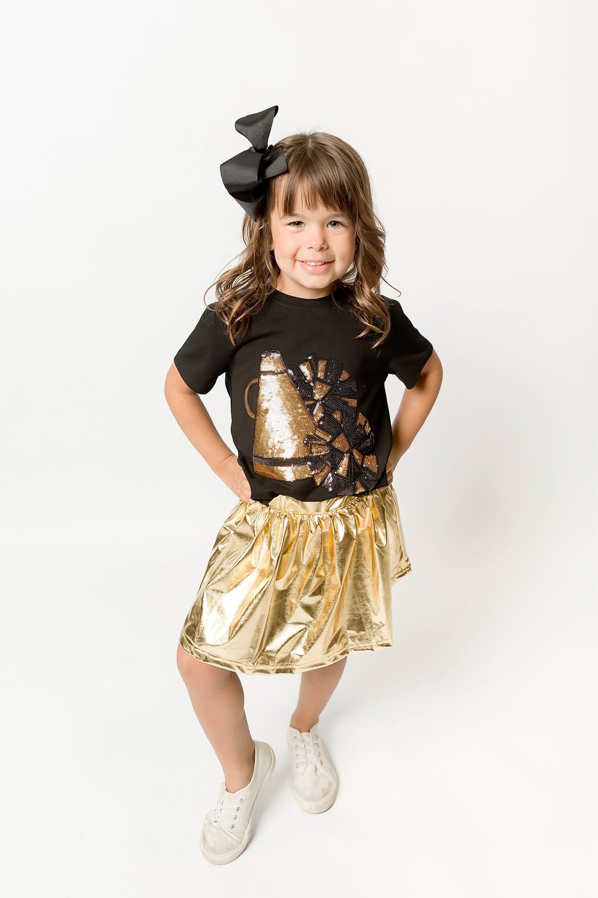 Black Sequin Megaphone Tee
