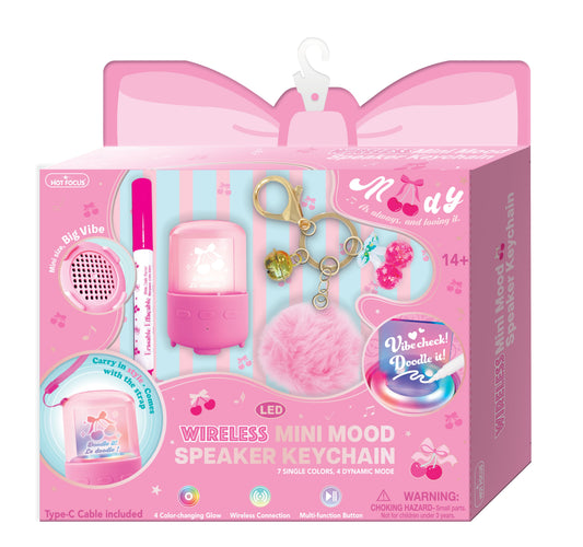 Pink Mini Mood Speaker Keychain