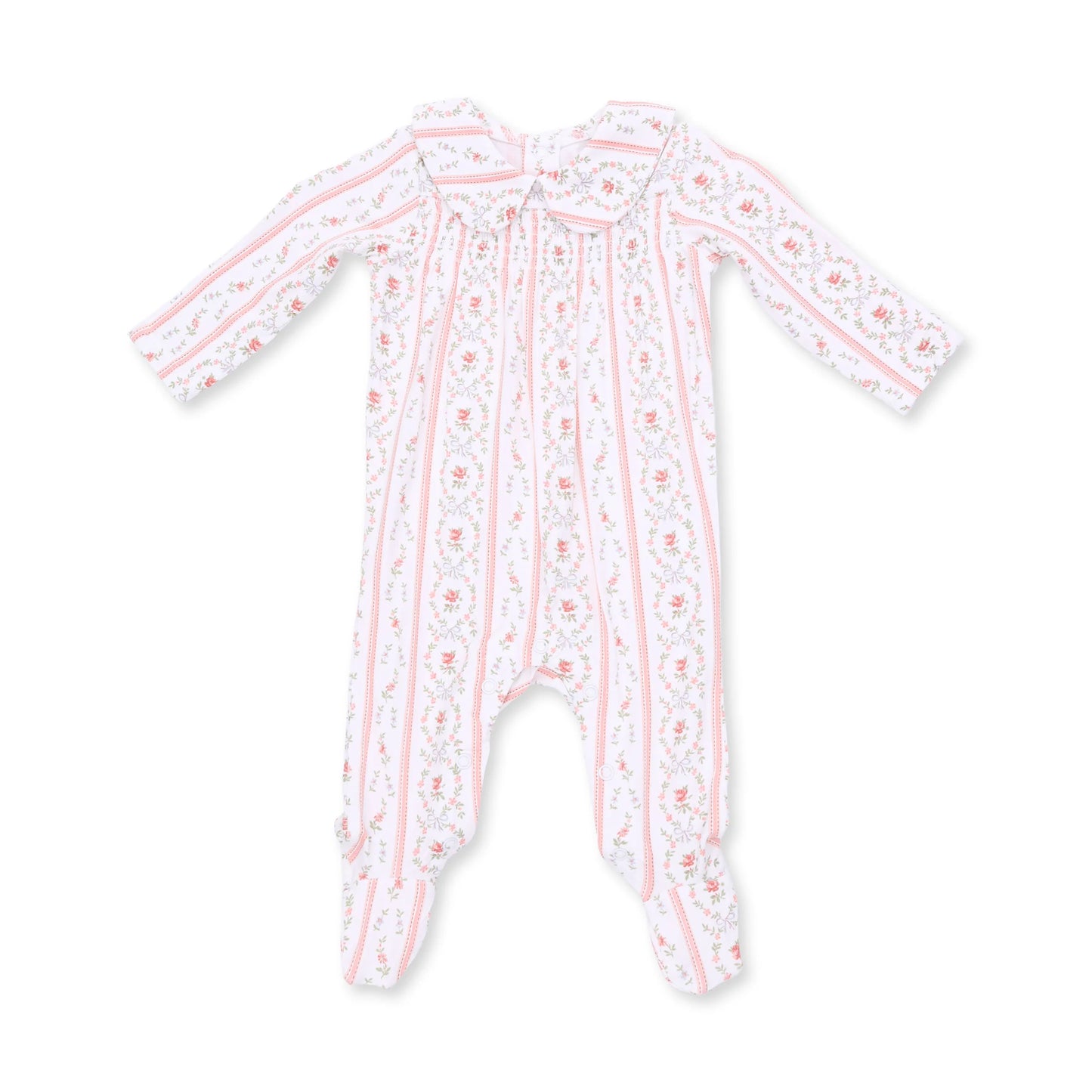 Marnie Rosebud Stripe Smocked Footie