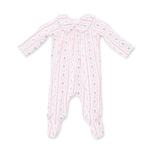 Marnie Rosebud Stripe Smocked Footie
