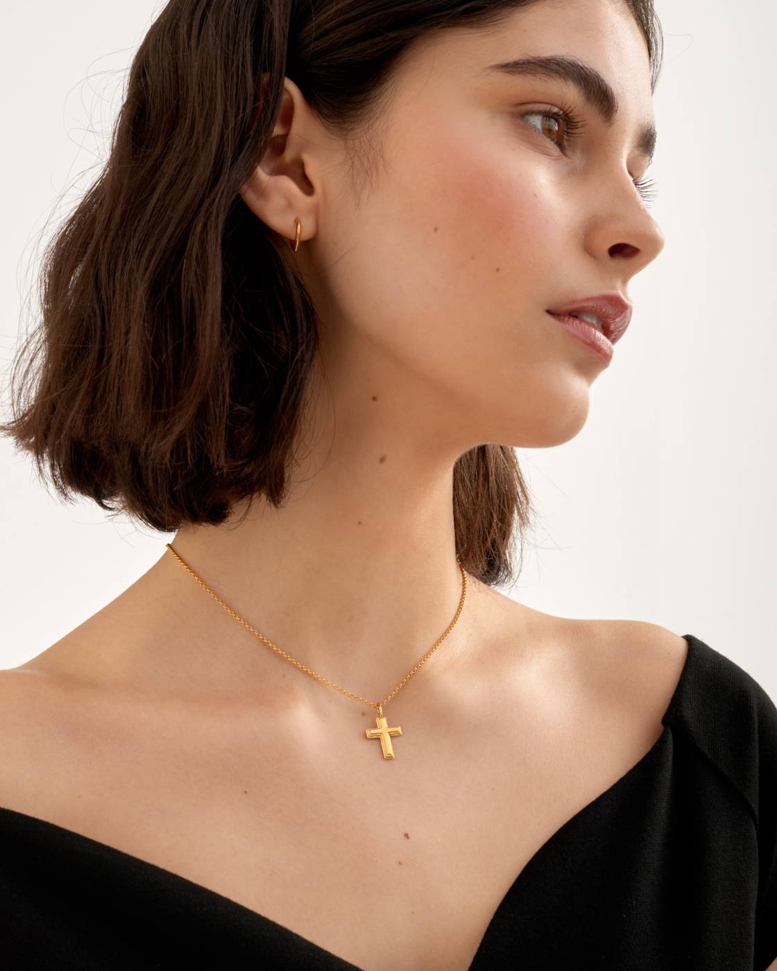 Cross Waterproof Gold Necklace