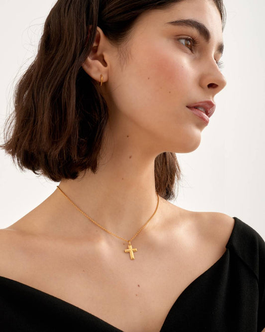 Cross Waterproof Gold Necklace