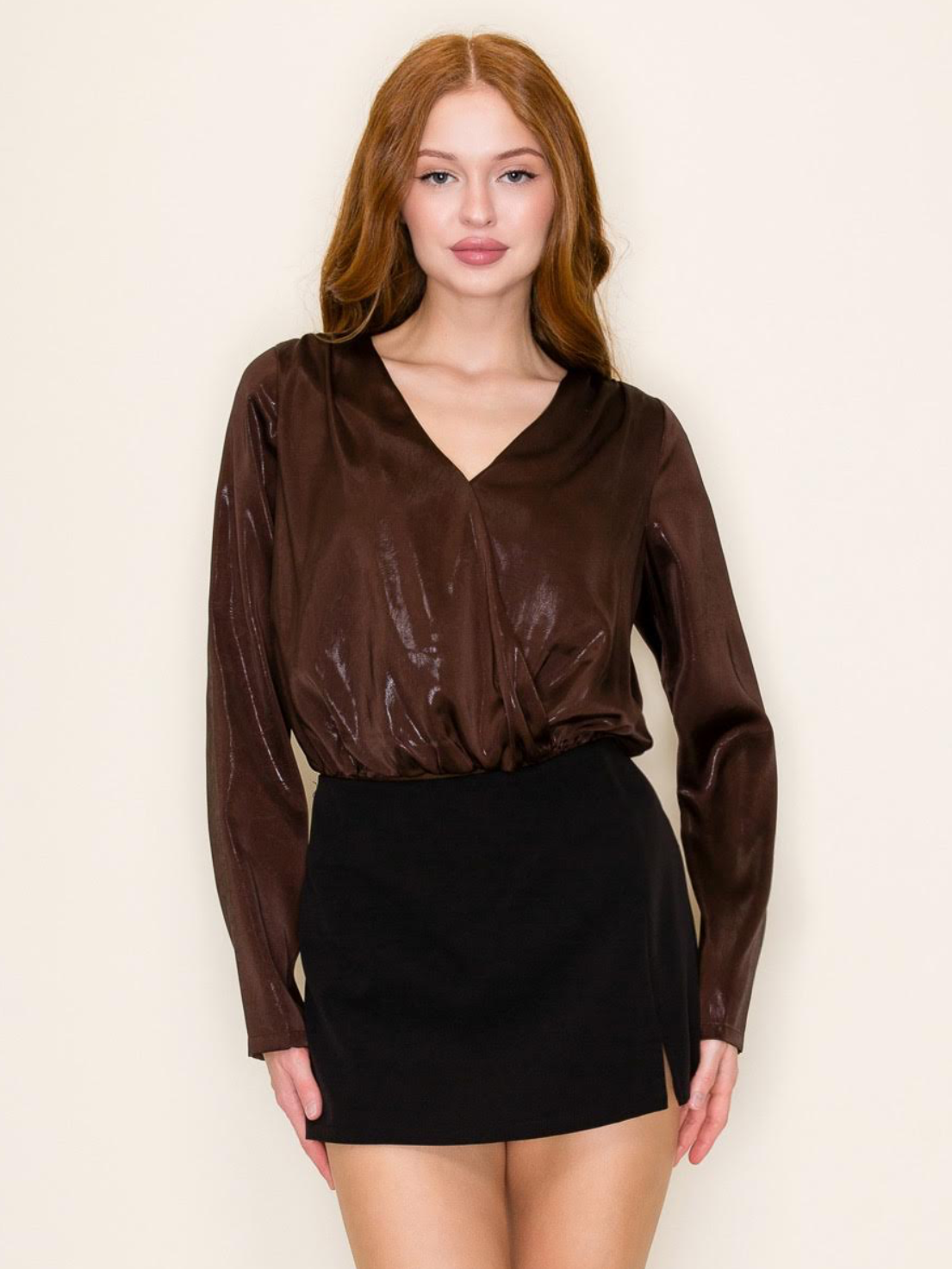Brown Wrap Body Suit