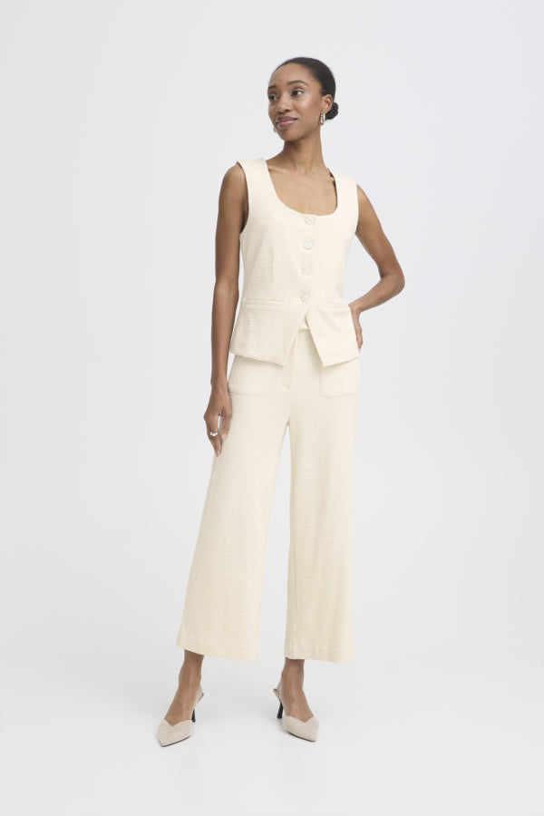 Ivory Front Pocket Crop Pant