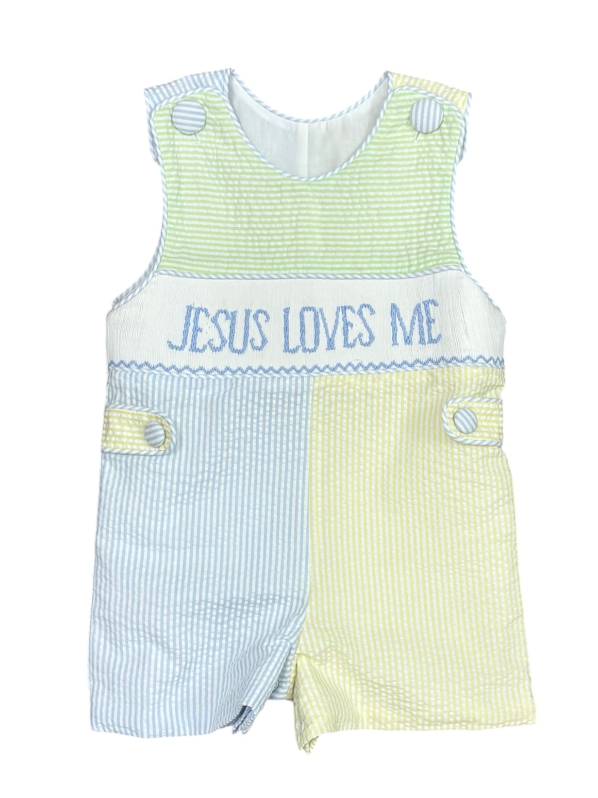 Jesus Loves Me Smocked Jon Jon