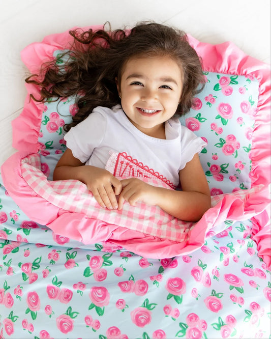 Watercolor Roses Ruffle Nap Mat