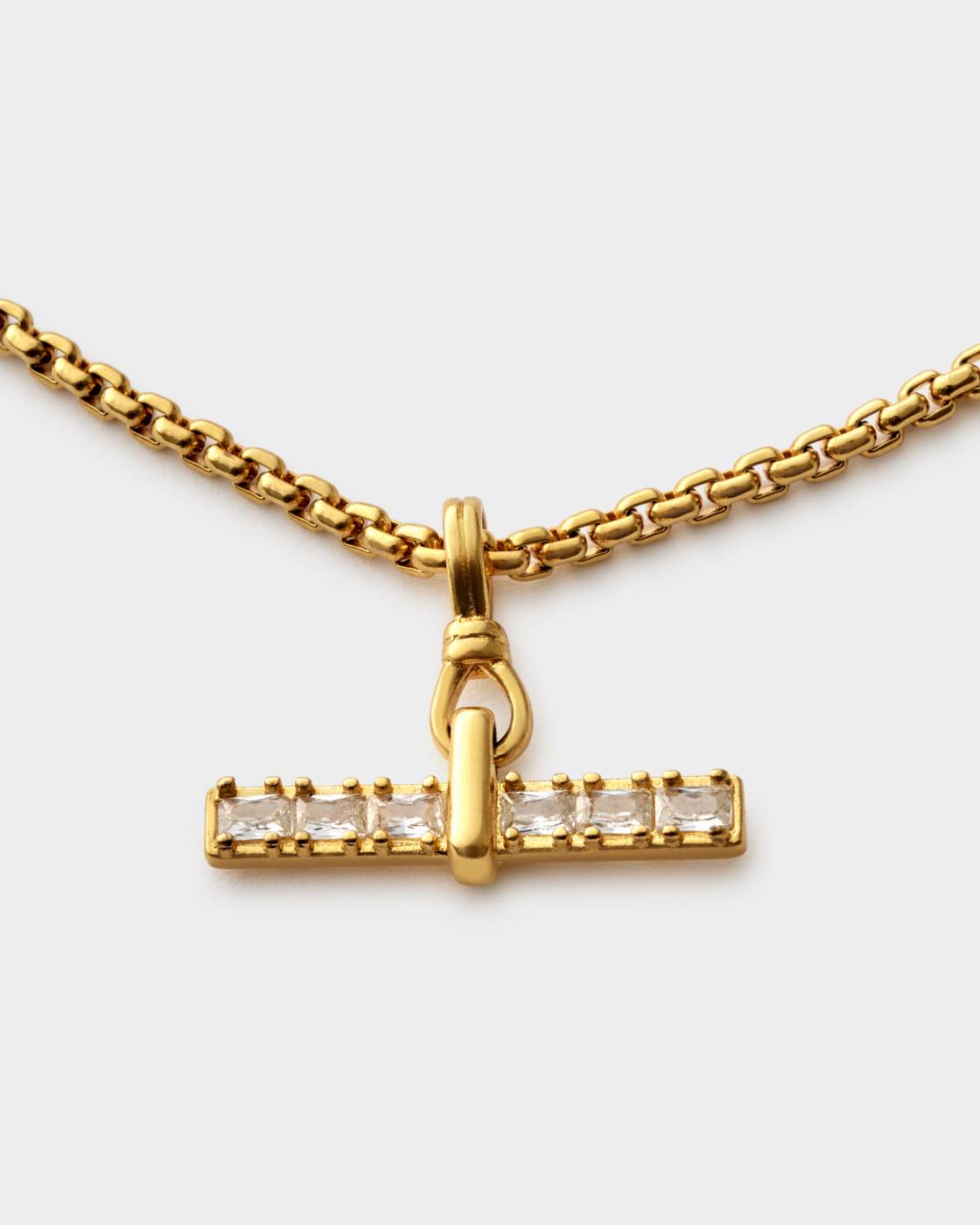 Lustre Waterproof Gold T-Bar Necklace