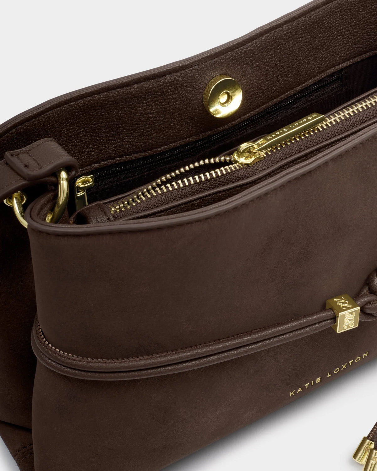Lori Suedette Crossbody Bag in Bitter Chocolate