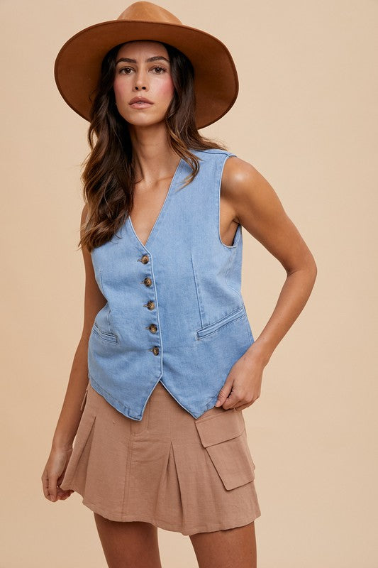 Stretch Denim Vest