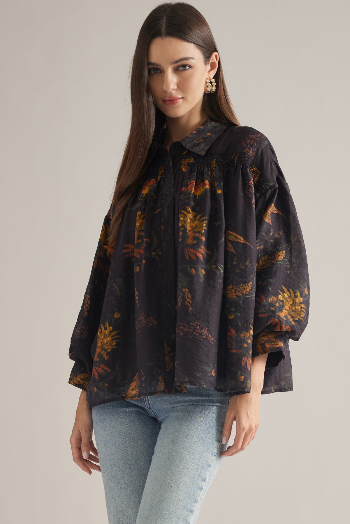 Chocolate Floral Top