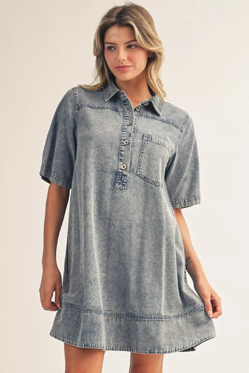 Washed Denim Dress