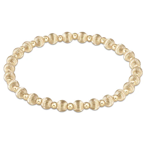 Dignity Grateful Pattern 5mm Gold Bead - Gold