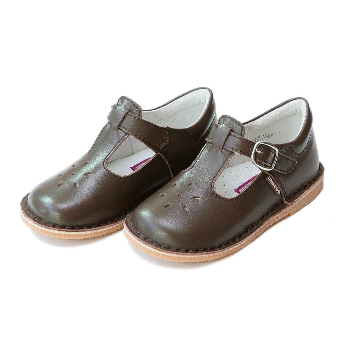 Brown Joy Leather T-Strap