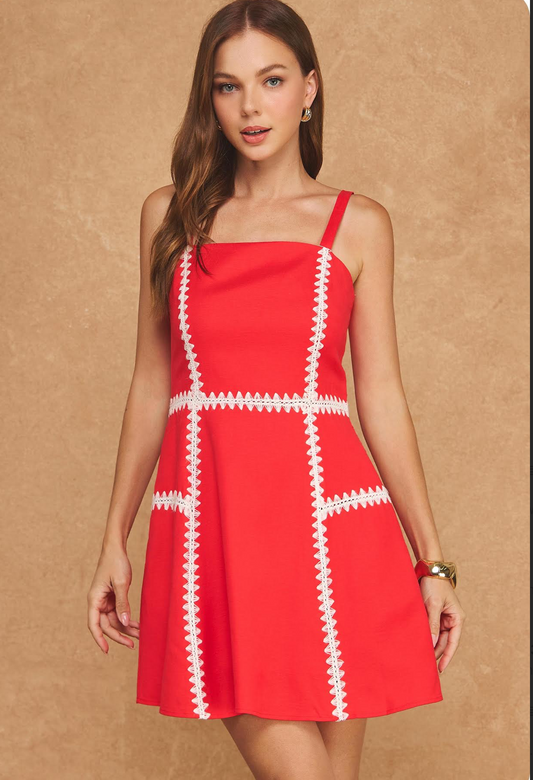 Red Embroidery Dress