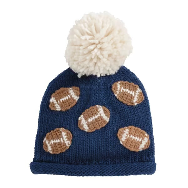 Boys’ Crochet Beanie - Footballs